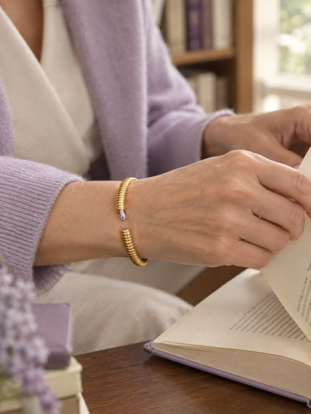 Bookworm Cuff — Main view, worn