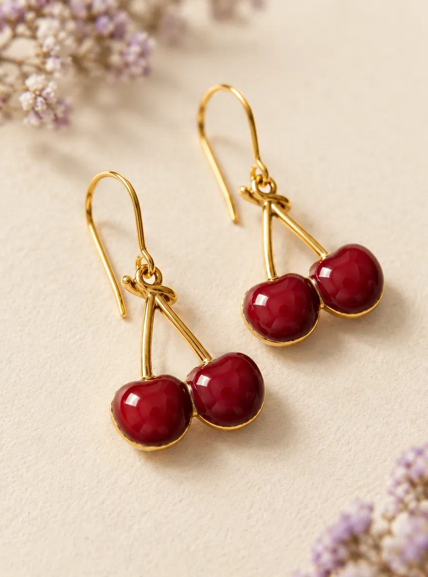 Cherry Knot Drops — Close-up detail
