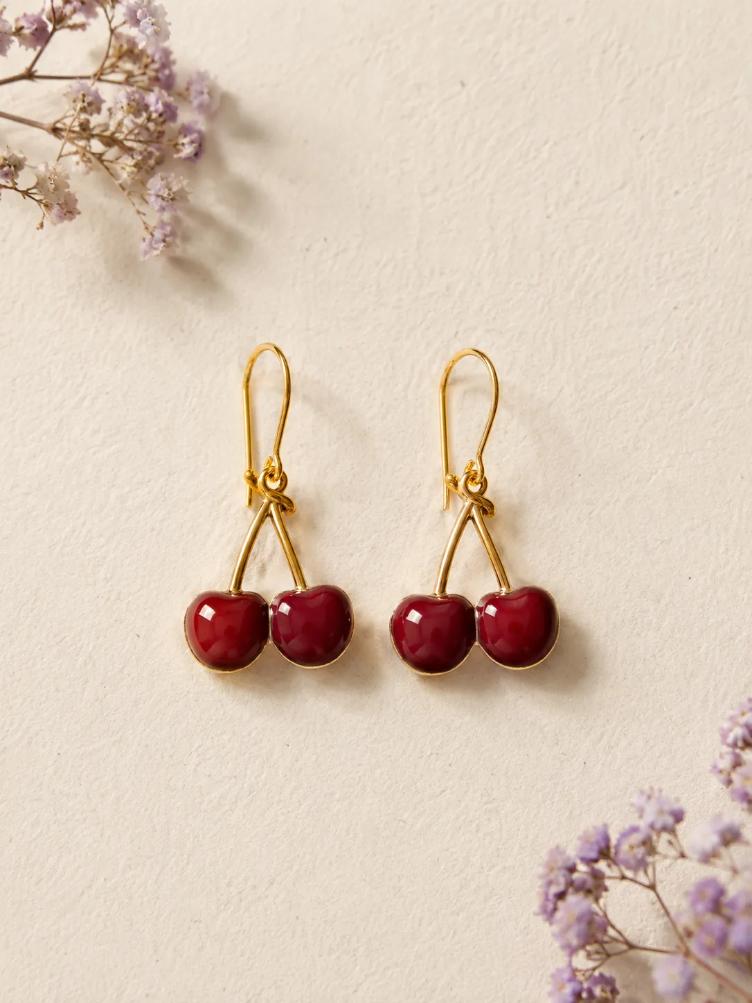 Cherry Knot Drops — Front view