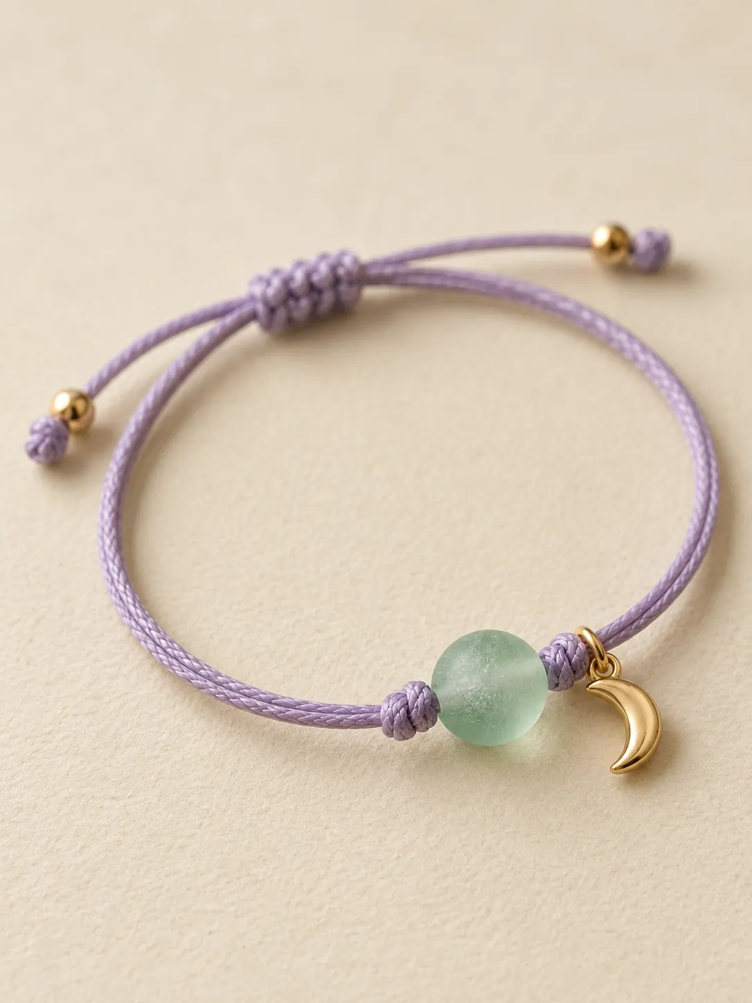 Frosted Glass Cord Bracelet — Close-up detail
