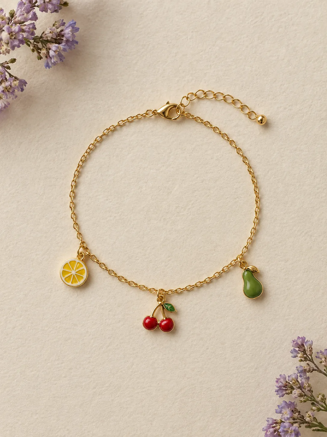 Fruit Bowl Charm Bracelet — Front view