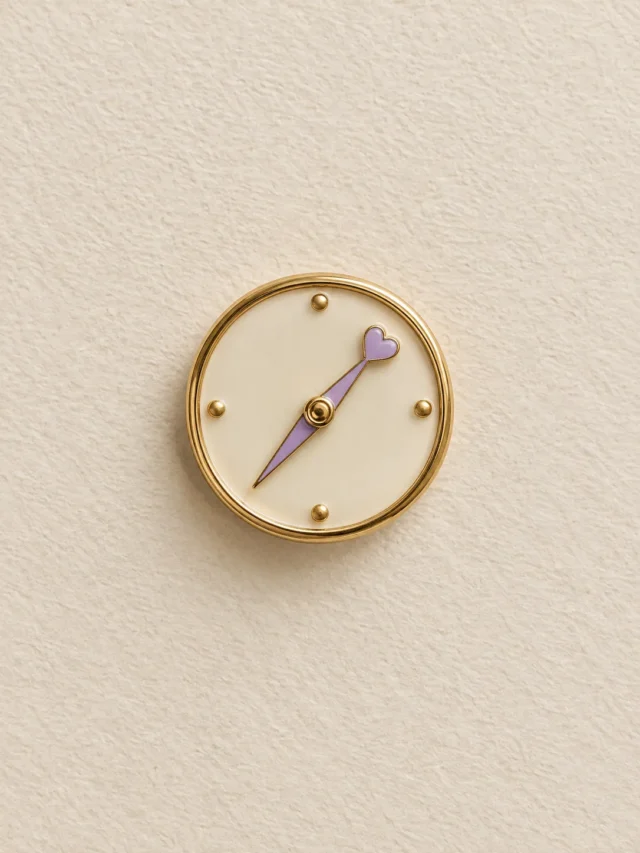 Heart Compass Brooch