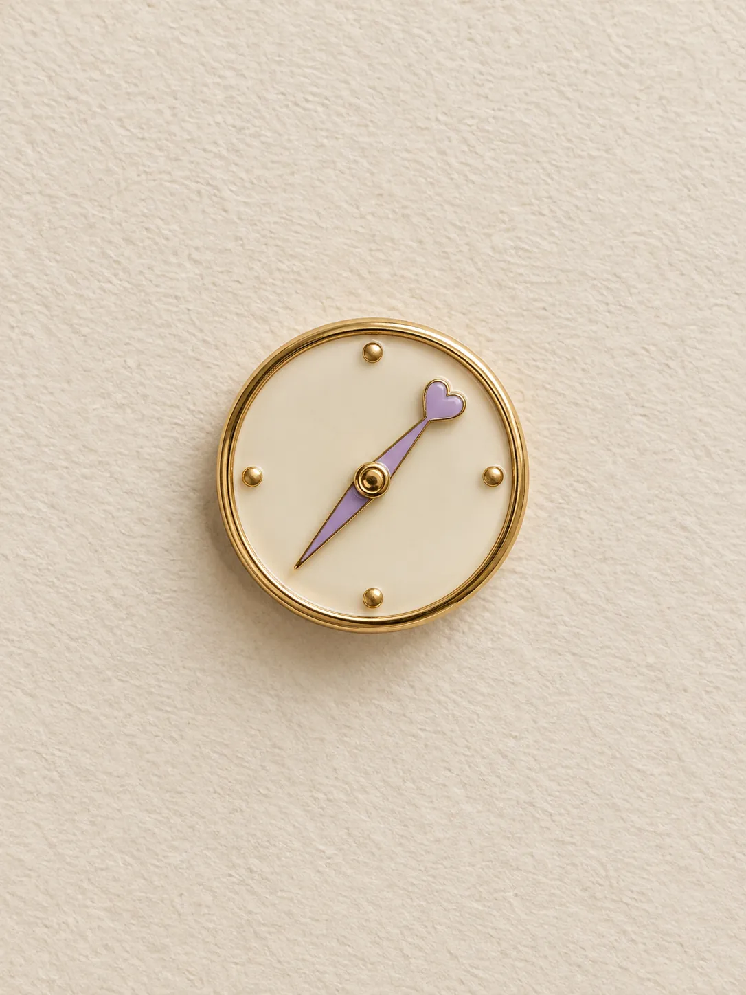 Heart Compass Brooch — Front view