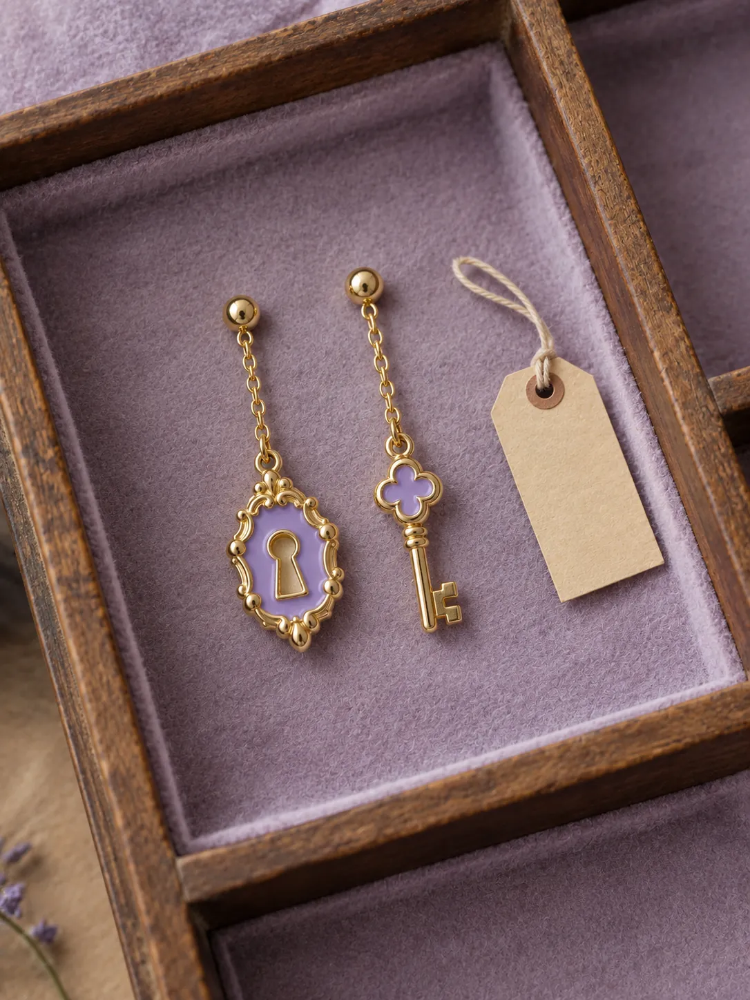 Keyhole & Key Mismatched Drops — In the specimen drawer