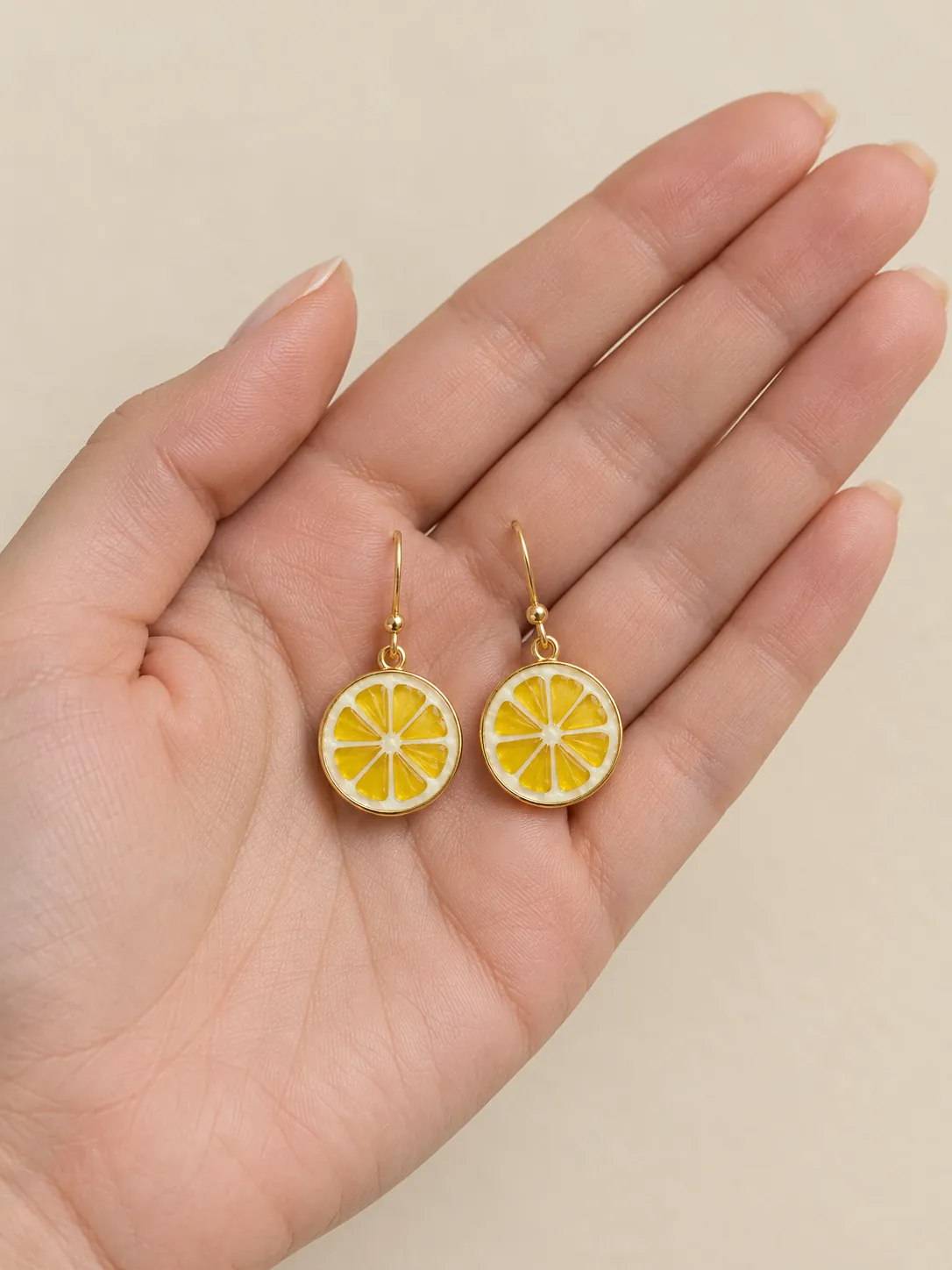 Lemon Slice Drops — In the hand, for scale