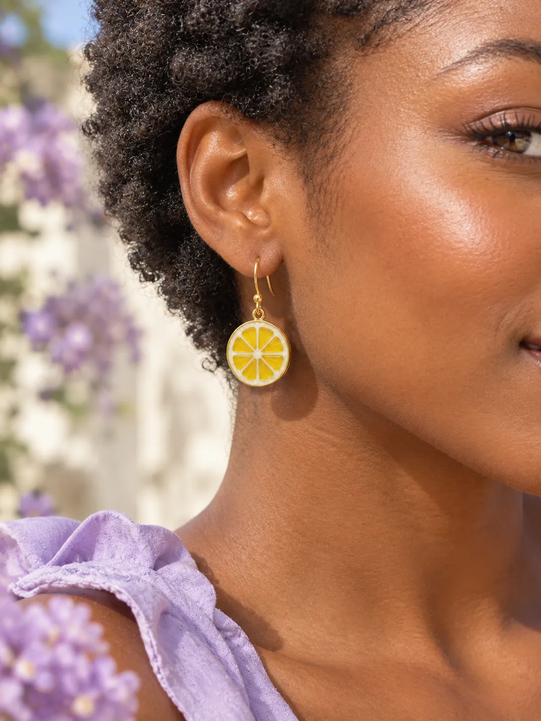 Lemon Slice Drops — Main view, worn