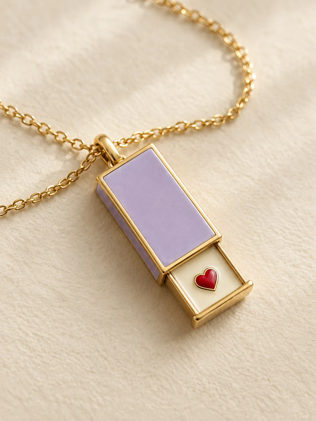 Matchbox Keepsake Pendant — Close-up detail