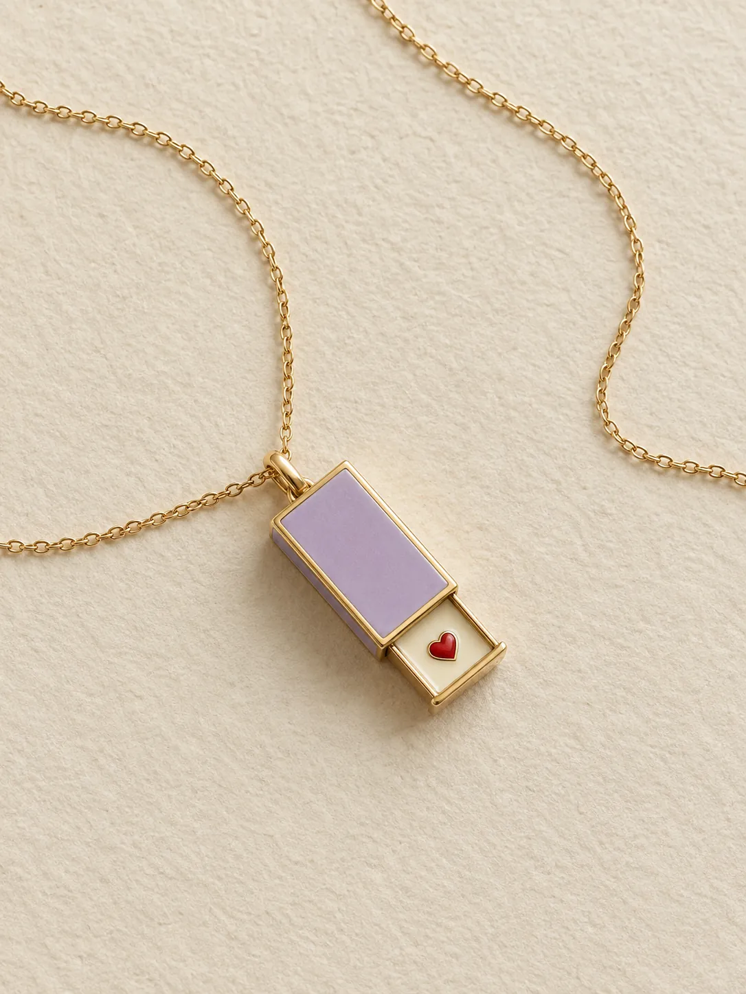 Matchbox Keepsake Pendant — Front view