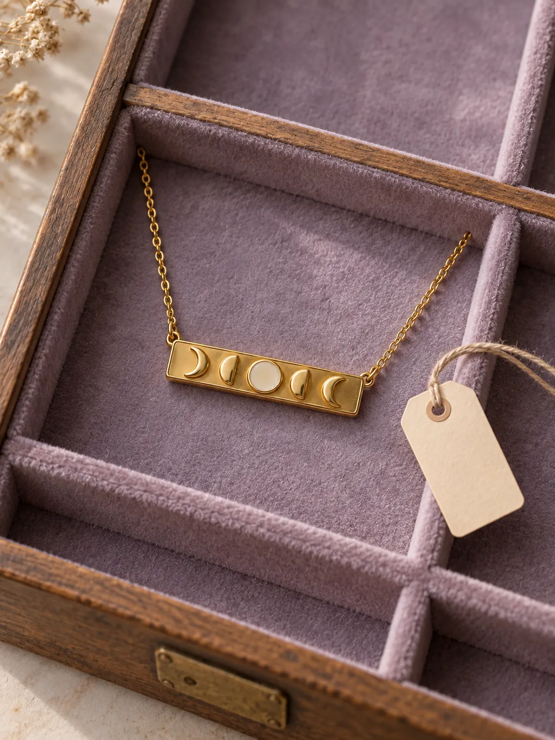 Moon Phase Bar Necklace — In the specimen drawer