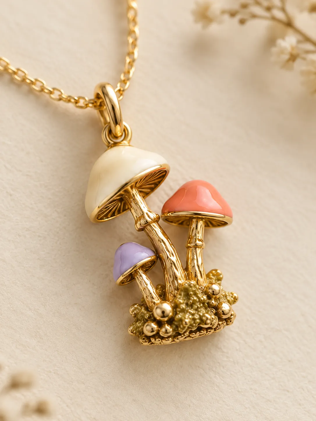 Mushroom Cluster Pendant — Close-up detail