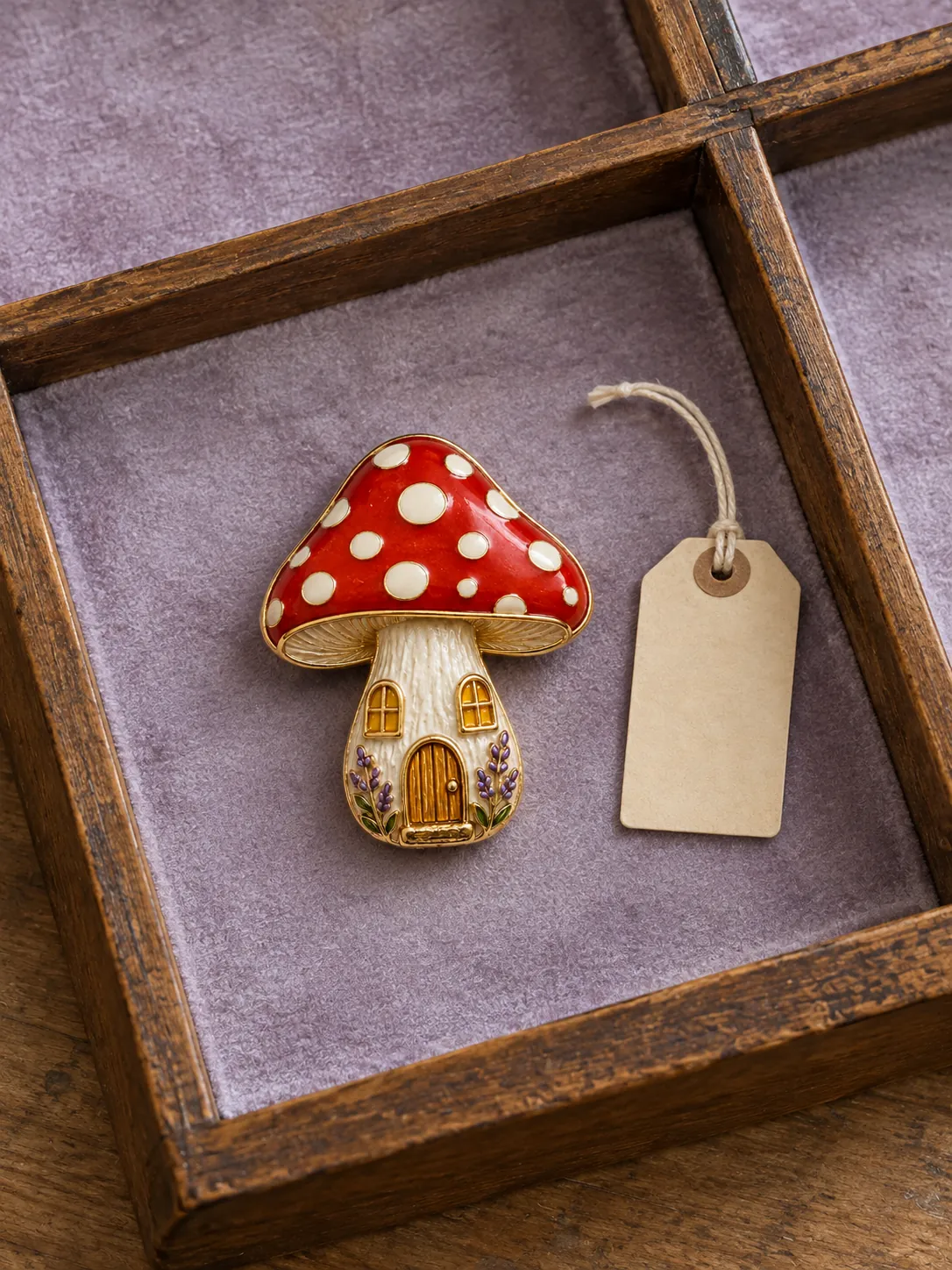 Mushroom Lantern Brooch — In the specimen drawer
