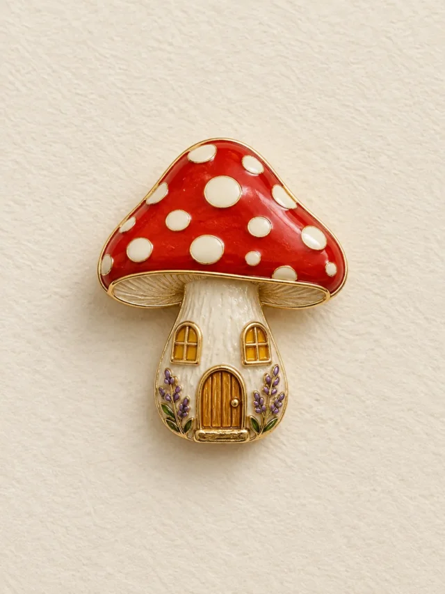 Mushroom Lantern Brooch