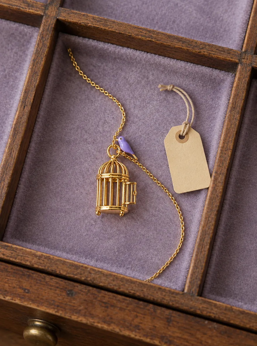 Open Cage Pendant — In the specimen drawer