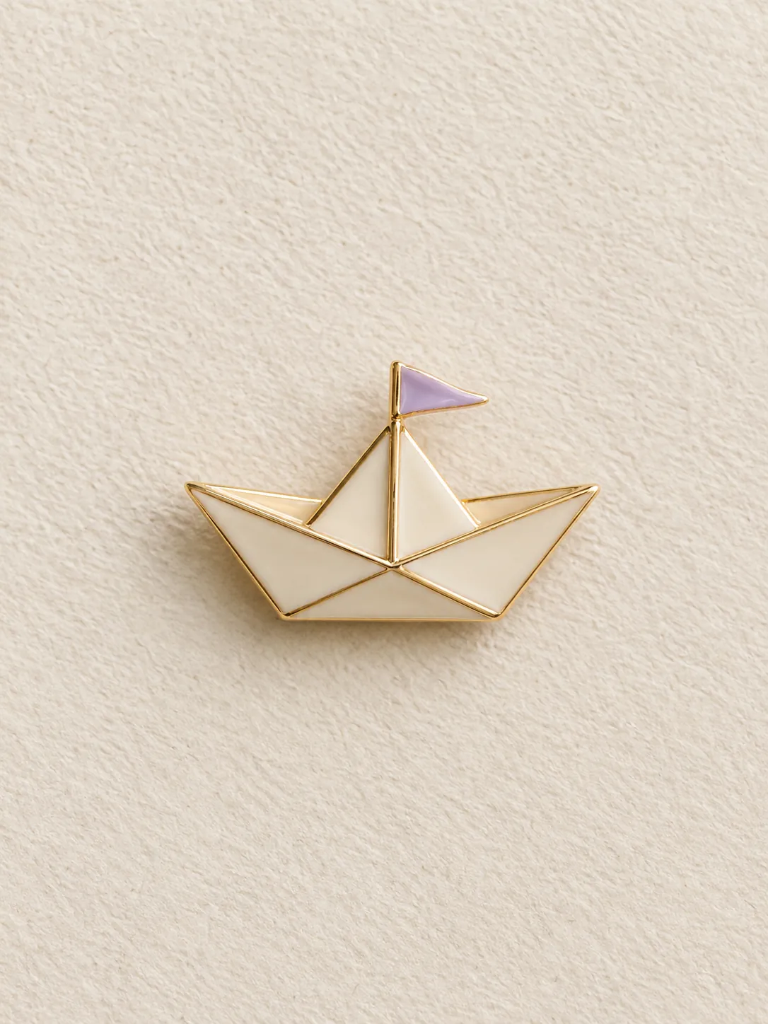 Paper Boat Brooch — Front view