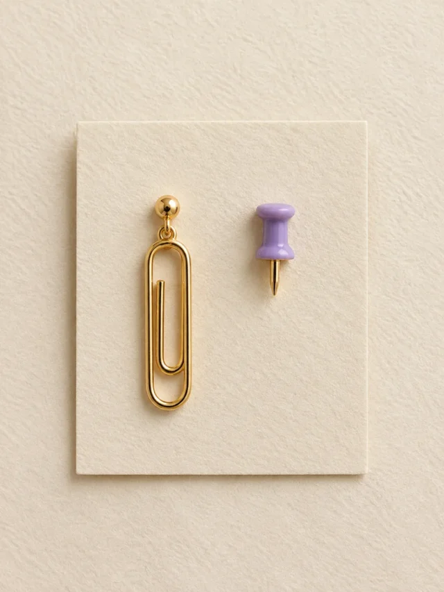 Paperclip & Pushpin Mismatched Earrings