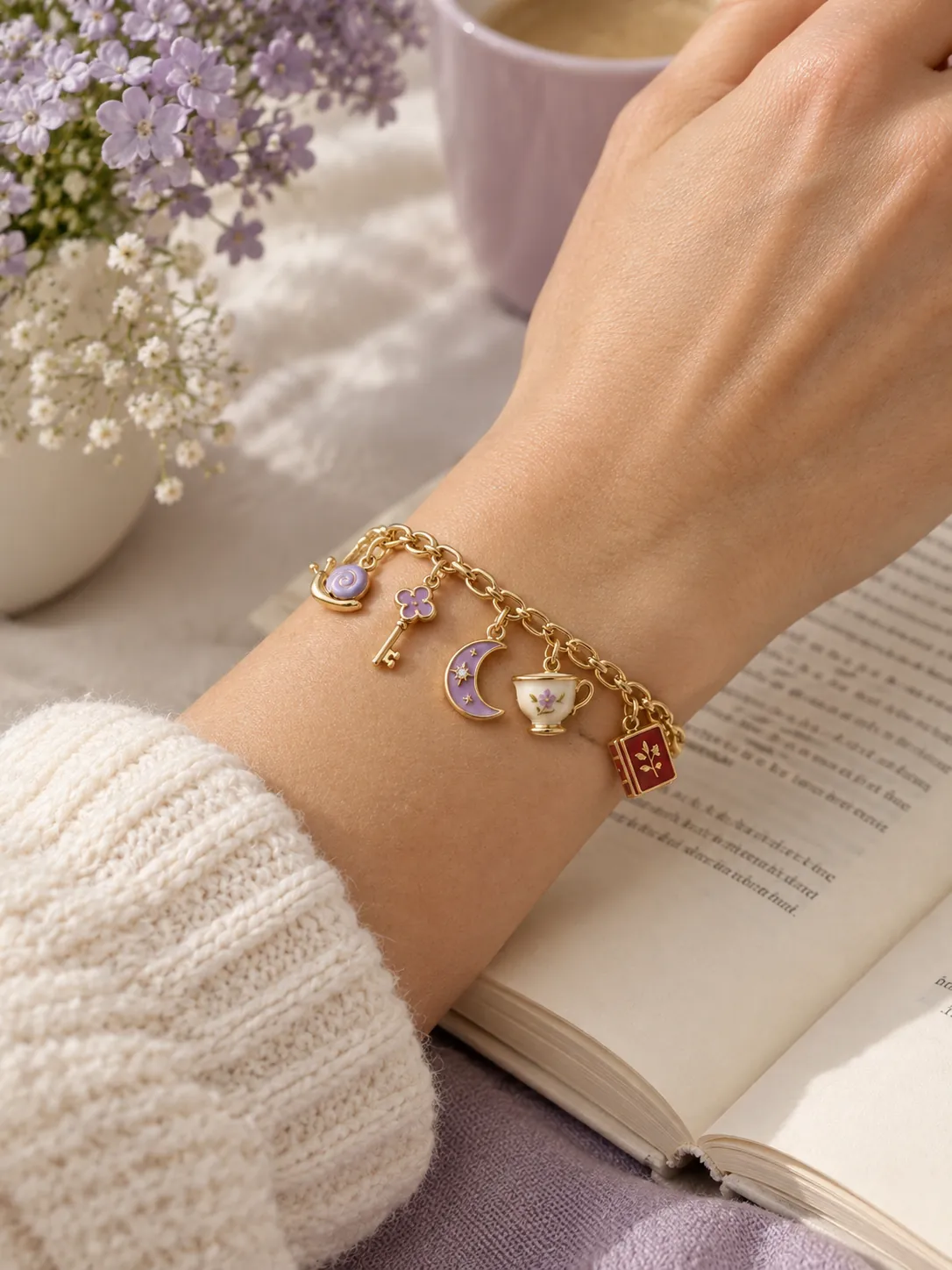 Pocket Museum Charm Bracelet — Main view, worn