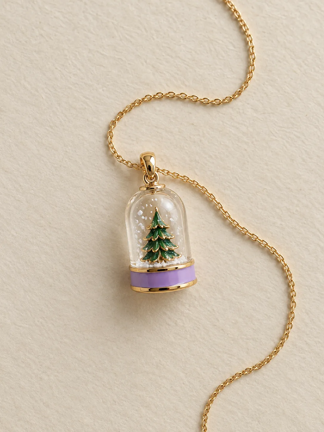 Pocket Snow Globe Pendant — Front view