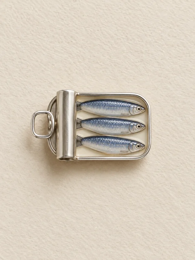 Sardine Tin Brooch