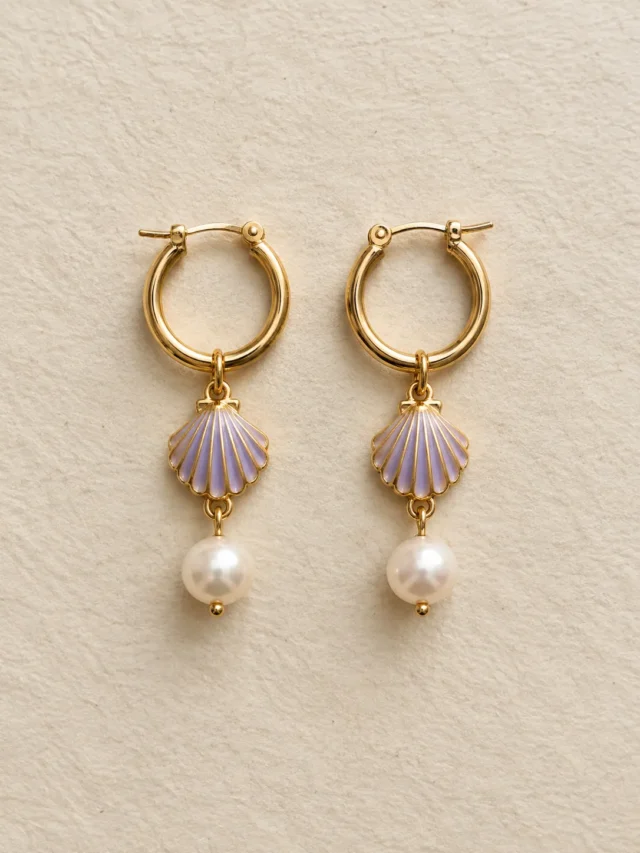 Scallop & Pearl Hoops