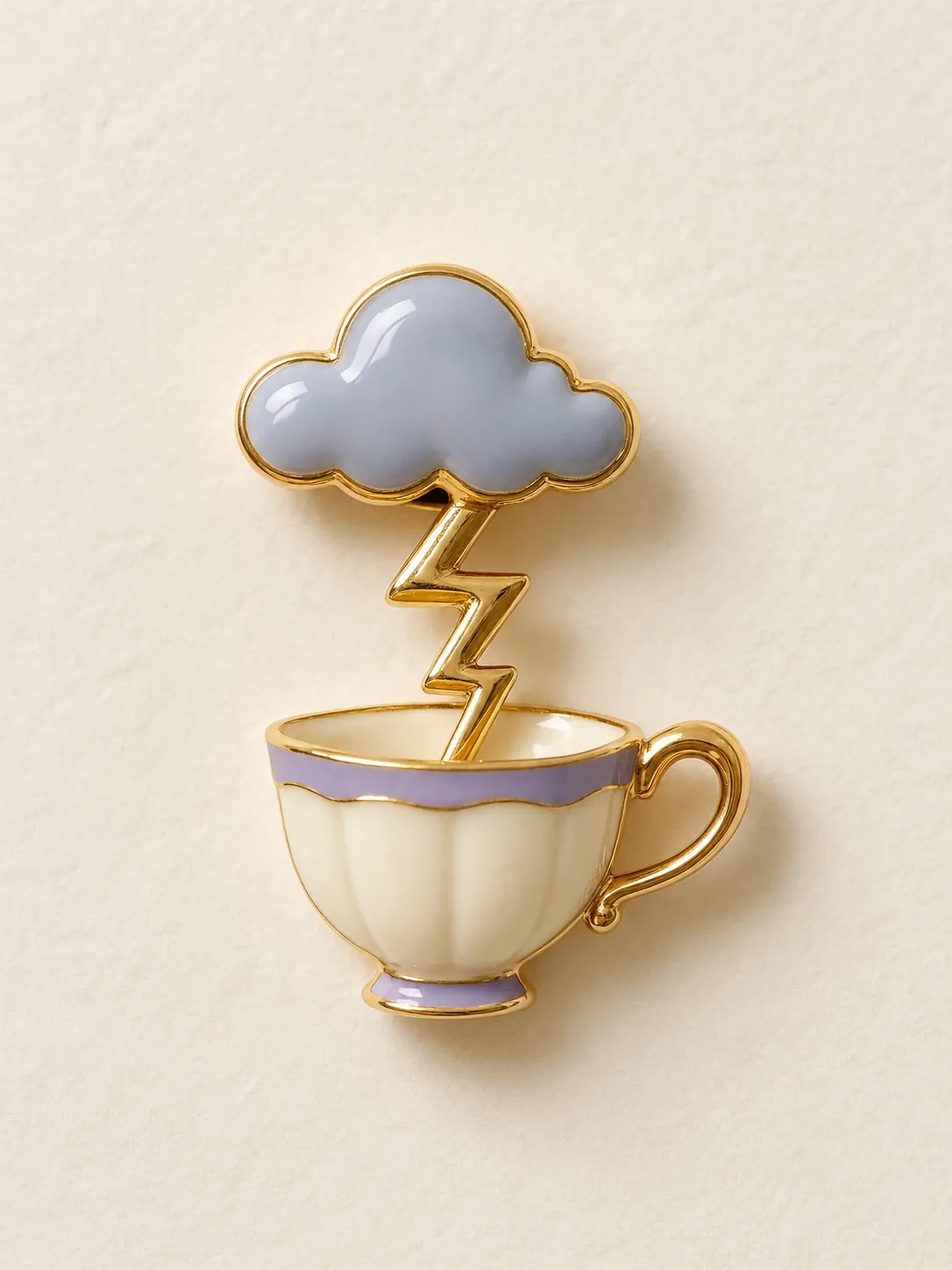 Teacup Storm Brooch — Front view