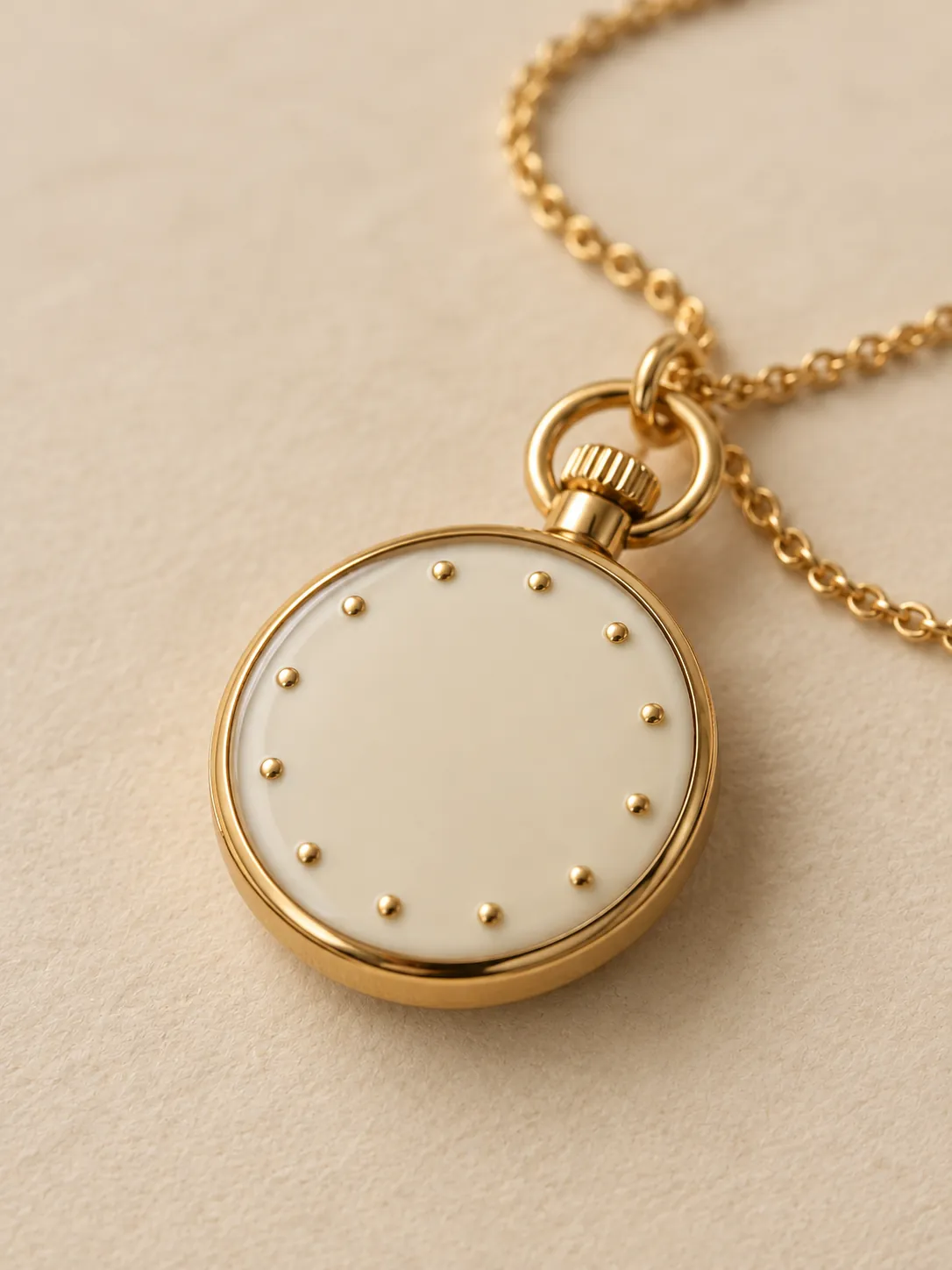 Time Off Pocket Watch Pendant — Close-up detail